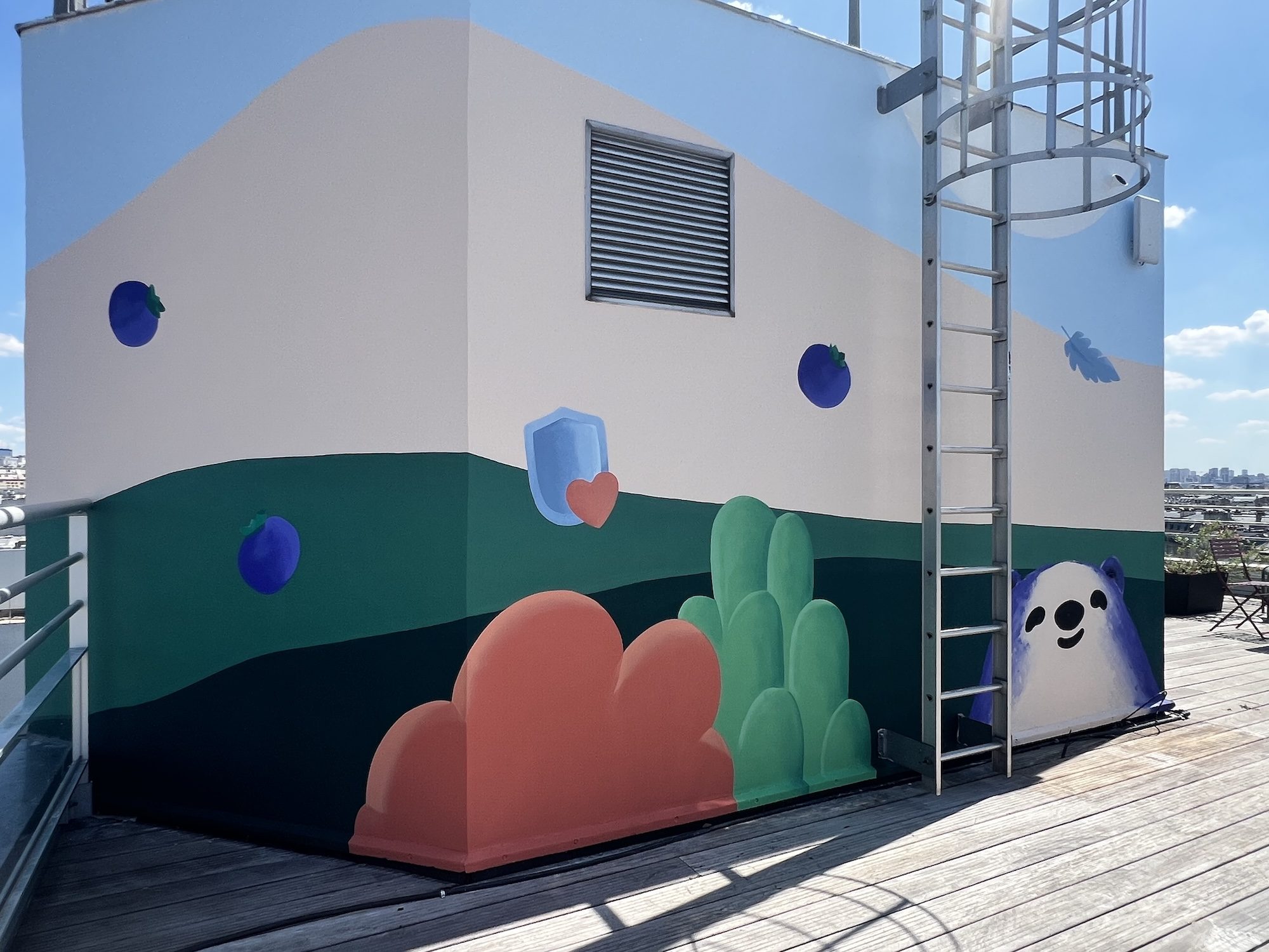 Vue rapprochée — fresque murale Alan, Paris