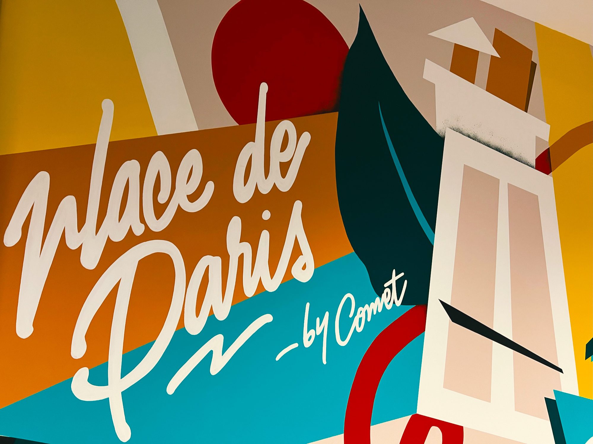 Détail du motif — fresque murale Comet · Landscape, La Défense