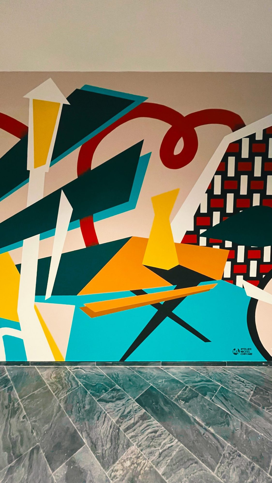 Détail des couleurs — fresque murale Comet · Landscape, La Défense