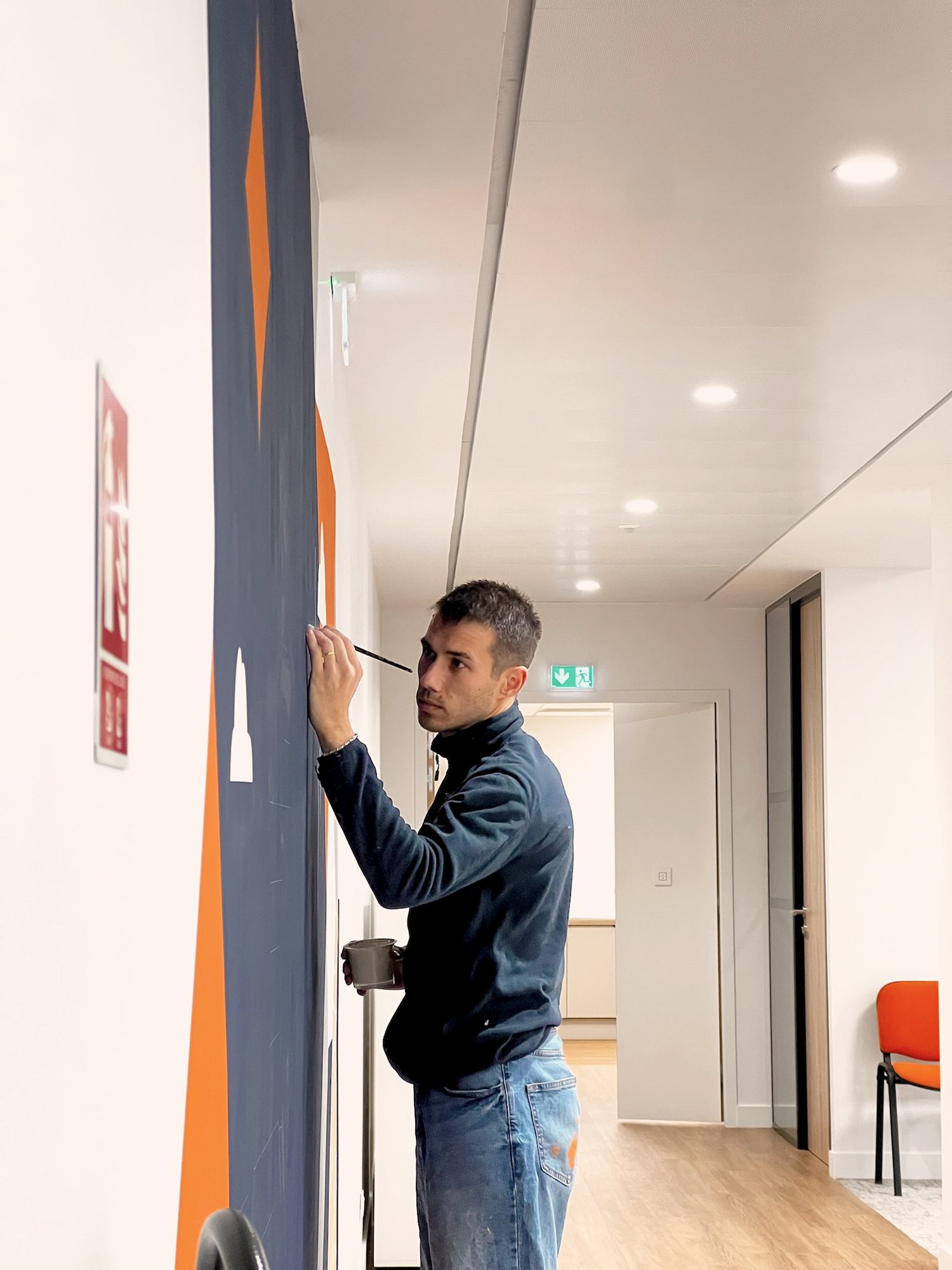 Détail des couleurs — fresque murale Cybersup, Paris