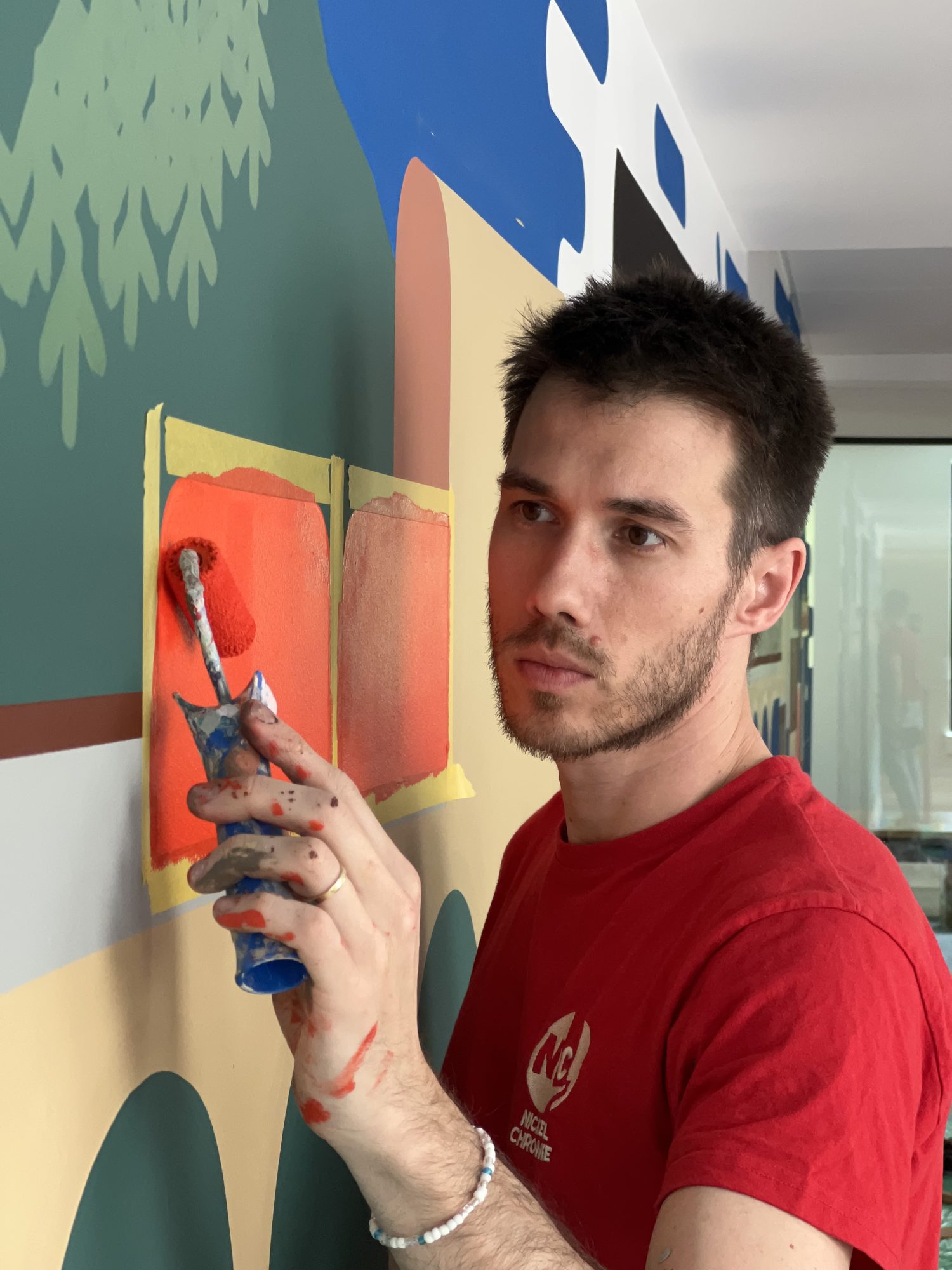 Vue rapprochée — fresque murale ETF · Vinci Construction, Rueil-Malmaison