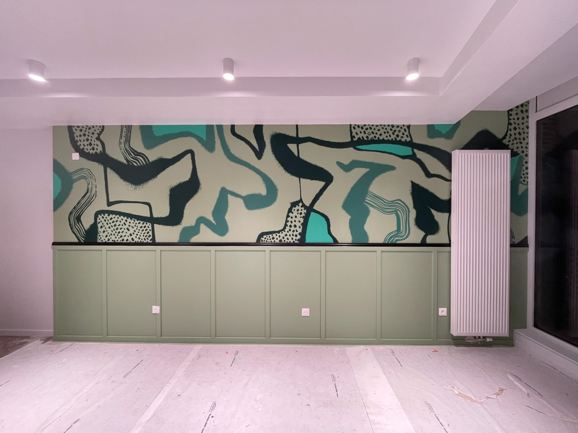 Vue d'ensemble — fresque murale Giboire Métamorphose, Angers