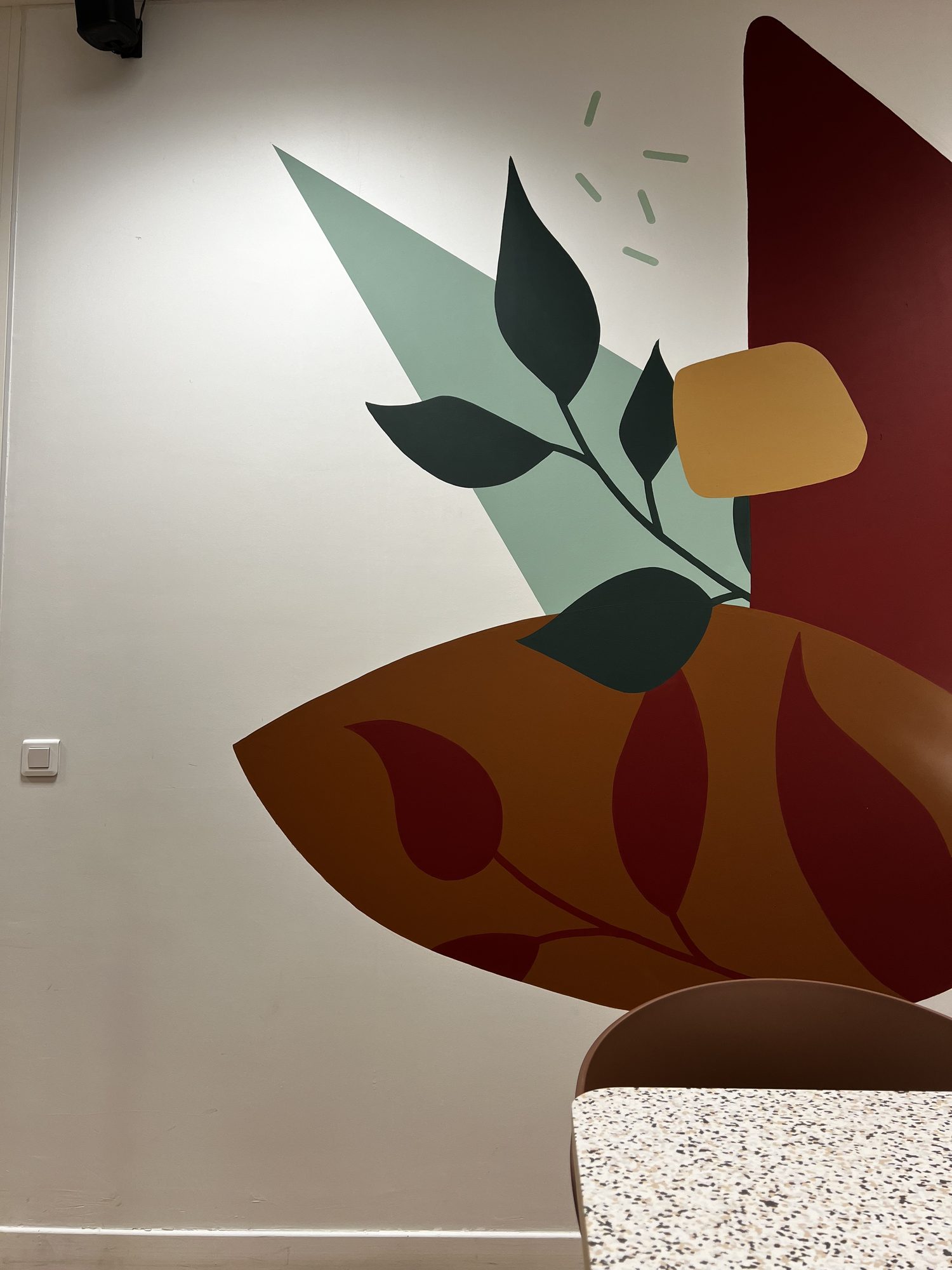 Détail des couleurs — fresque murale Imagin'Office, Puteaux (La Défense)
