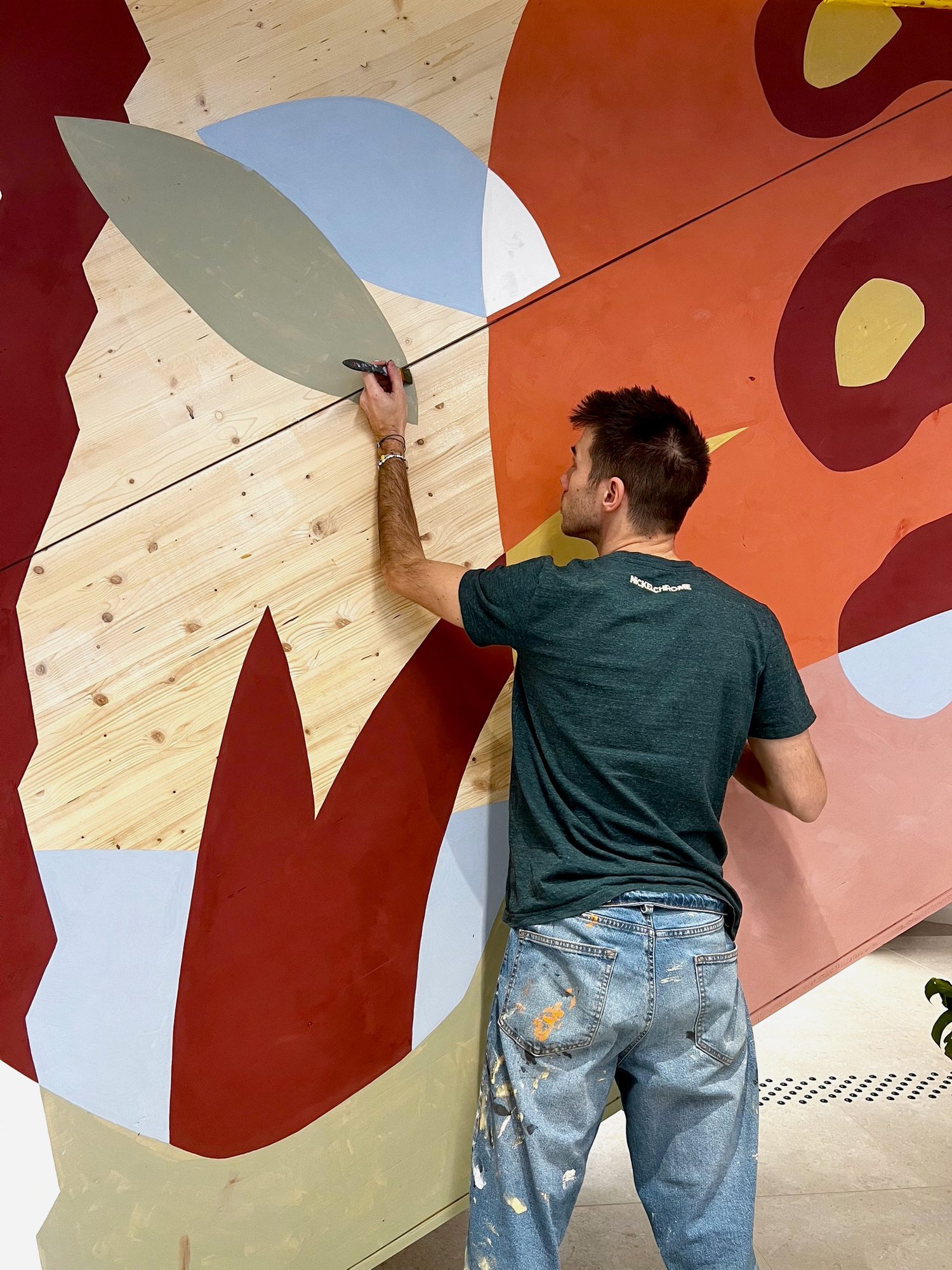Détail des couleurs — fresque murale Morning Boulogne, Boulogne-Billancourt