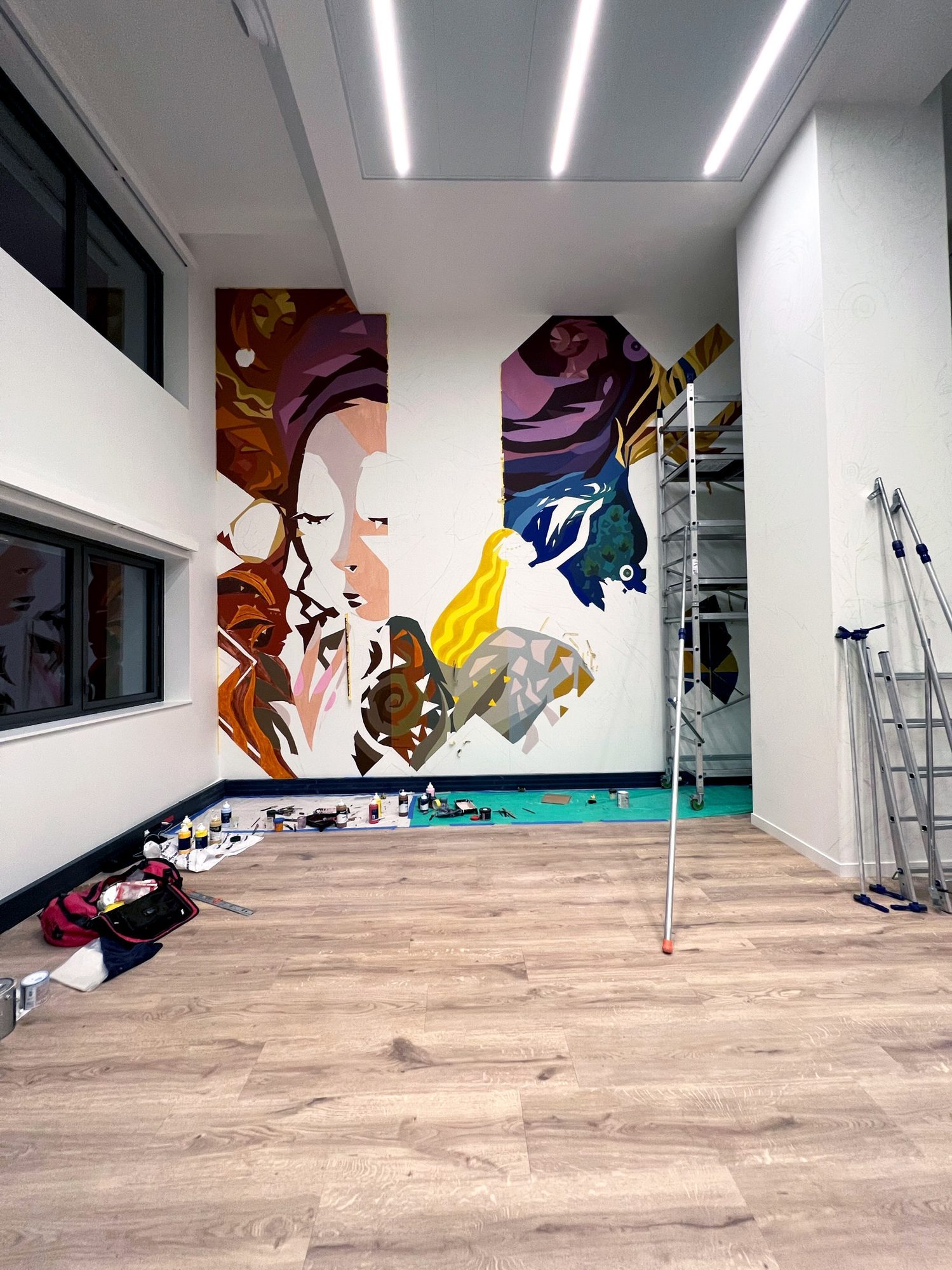 Vue de l'espace — fresque murale Newen, Paris