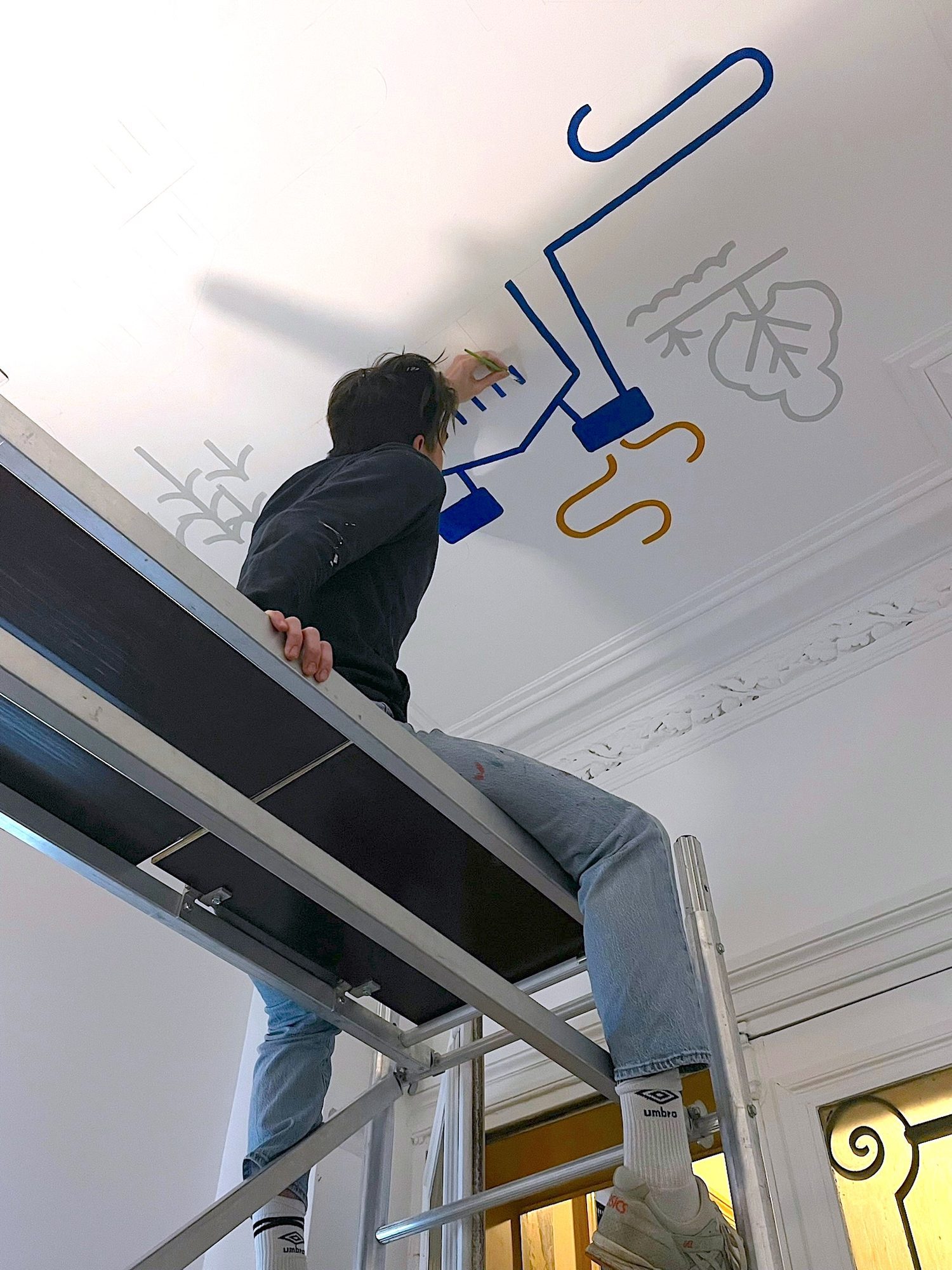 Perspective d'angle — fresque murale One Side, Paris