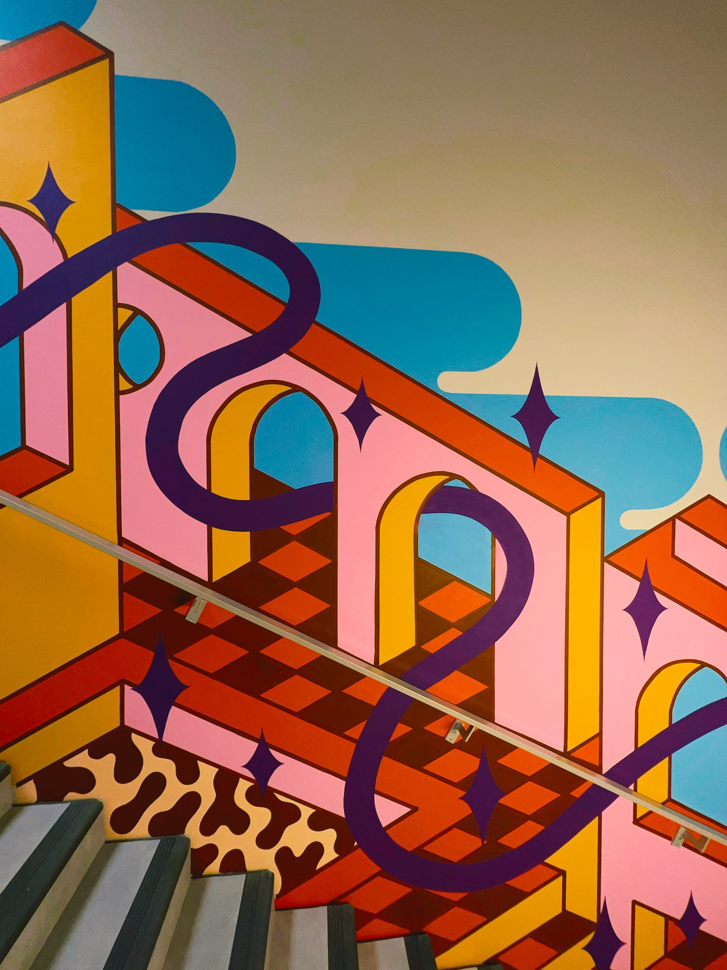 Perspective d'angle — fresque murale Groupe VYV · Onirique, Paris